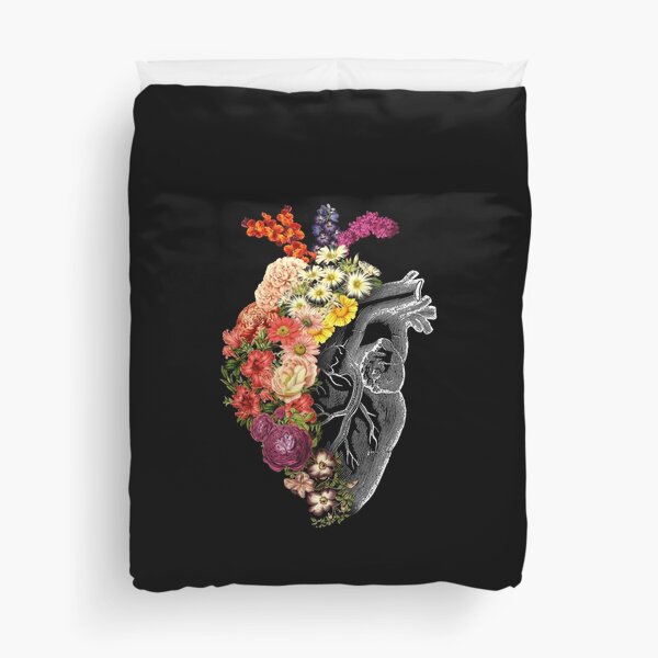 Flower Heart Spring Duvet Cover
