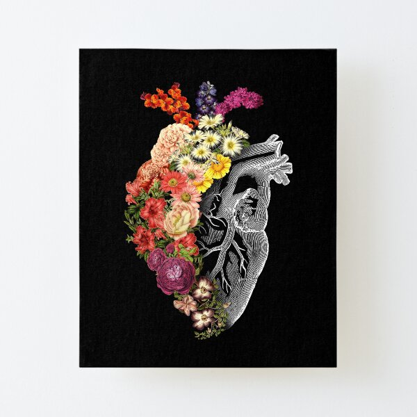 Flower Heart Spring Canvas Mounted Print