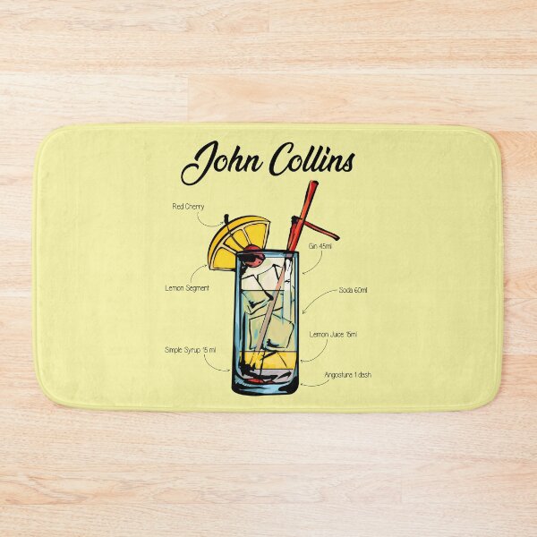 Item preview, John Collins Cocktail Recipe designed and sold by HuckleberryArts.