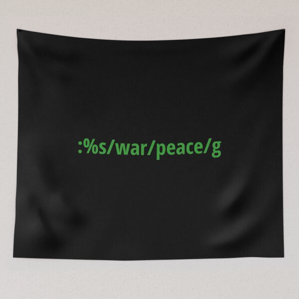 Item preview, Replace War with Peace - Pacifist vi/Vim Geek - Green Text designed and sold by geeksta.