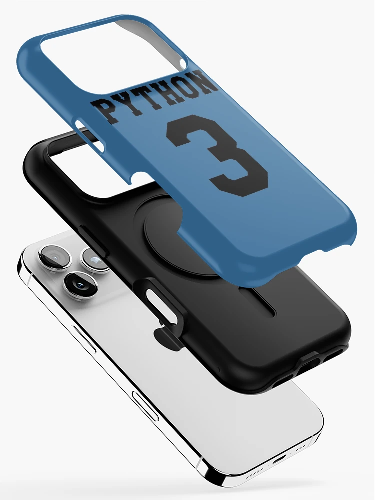 Thumbnail 2 of 4, iPhone Case, Python 3 - Black College Style Design for Python Programmers designed and sold by geeksta.