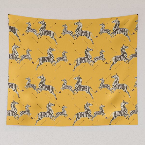 Item preview, Zebra Wallpaper - Mustard Yellow - Royal Tenenbaums Margot designed and sold by SydneyKoffler.