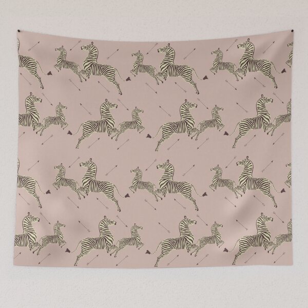 Item preview, Zebra Wallpaper - Dusty Pink - Royal Tenenbaums Margot designed and sold by SydneyKoffler.