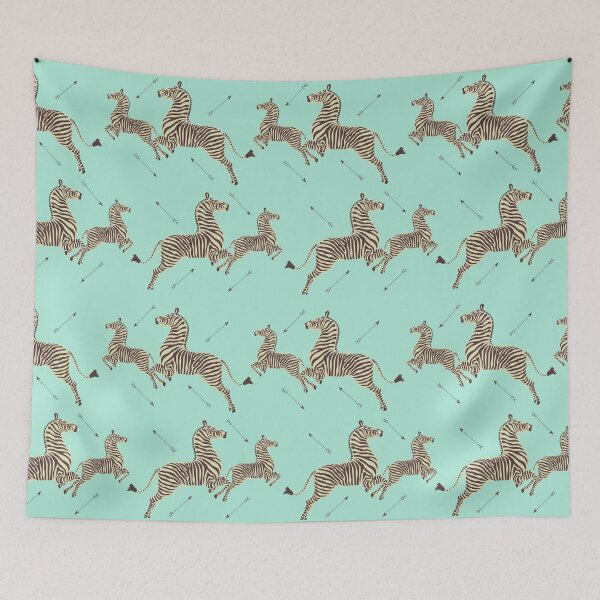 Item preview, Zebra Wallpaper - Seafoam green - Royal Tenenbaums Margot designed and sold by SydneyKoffler.