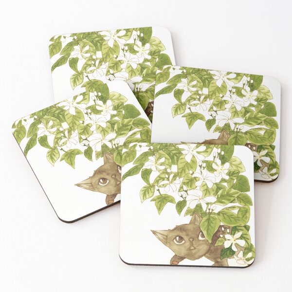 Item preview, Kitten Peering from the Jasmine Bush designed and sold by glowfish.