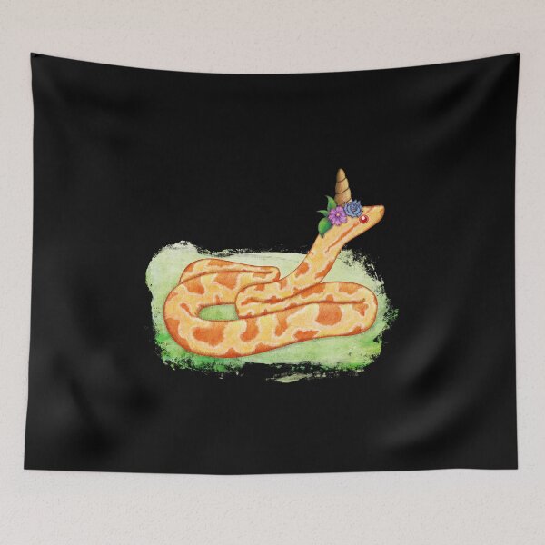 Item preview, Albino Corn Snake With Unicorn Flowers designed and sold by ViolaVixi.