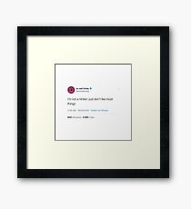 so sad tweet #1 Framed Print