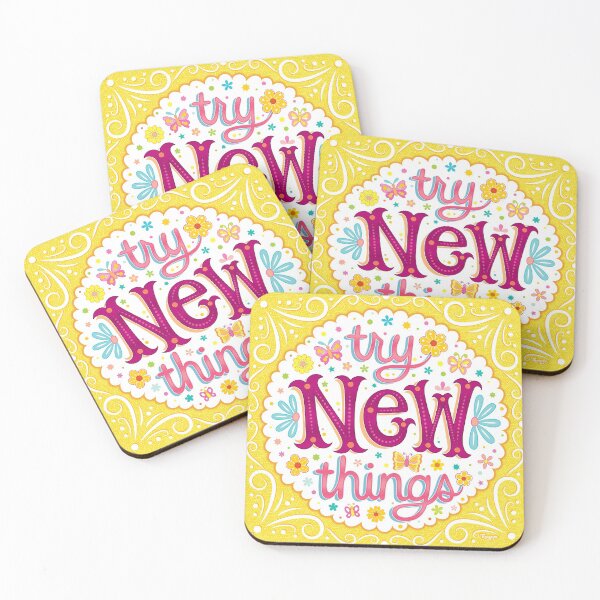 Item preview, Try New Things - Colorful Hand-Lettering Mantra Art by Thaneeya McArdle designed and sold by Thaneeya McArdle.