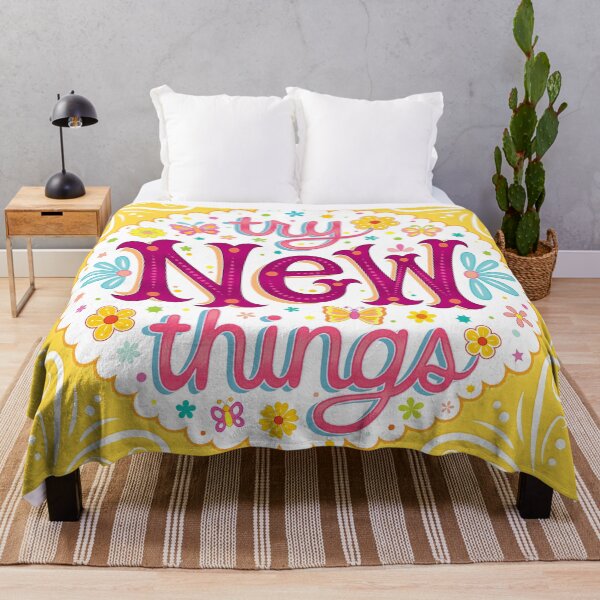 Item preview, Try New Things - Colorful Hand-Lettering Mantra Art by Thaneeya McArdle designed and sold by Thaneeya McArdle.