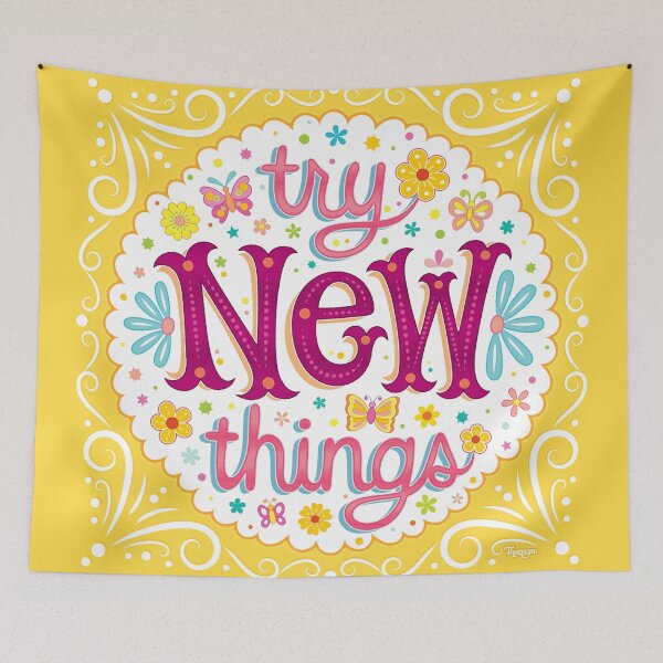 Item preview, Try New Things - Colorful Hand-Lettering Mantra Art by Thaneeya McArdle designed and sold by Thaneeya McArdle.