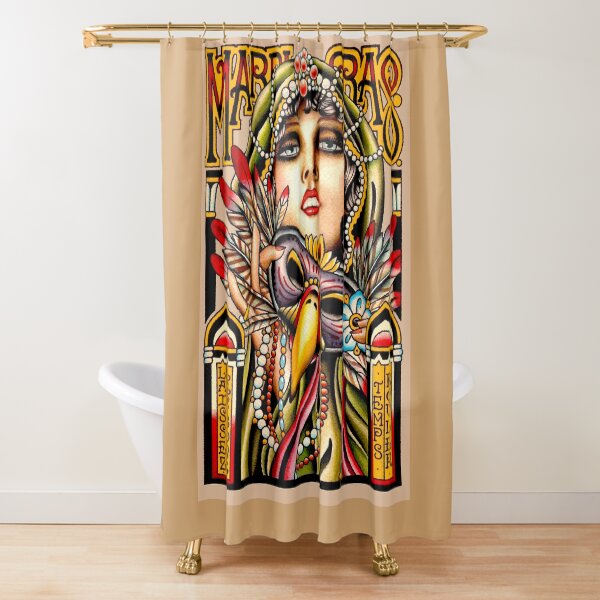 MARDI GRAS; Vintage New Orleans Art Deco Print Shower Curtain
