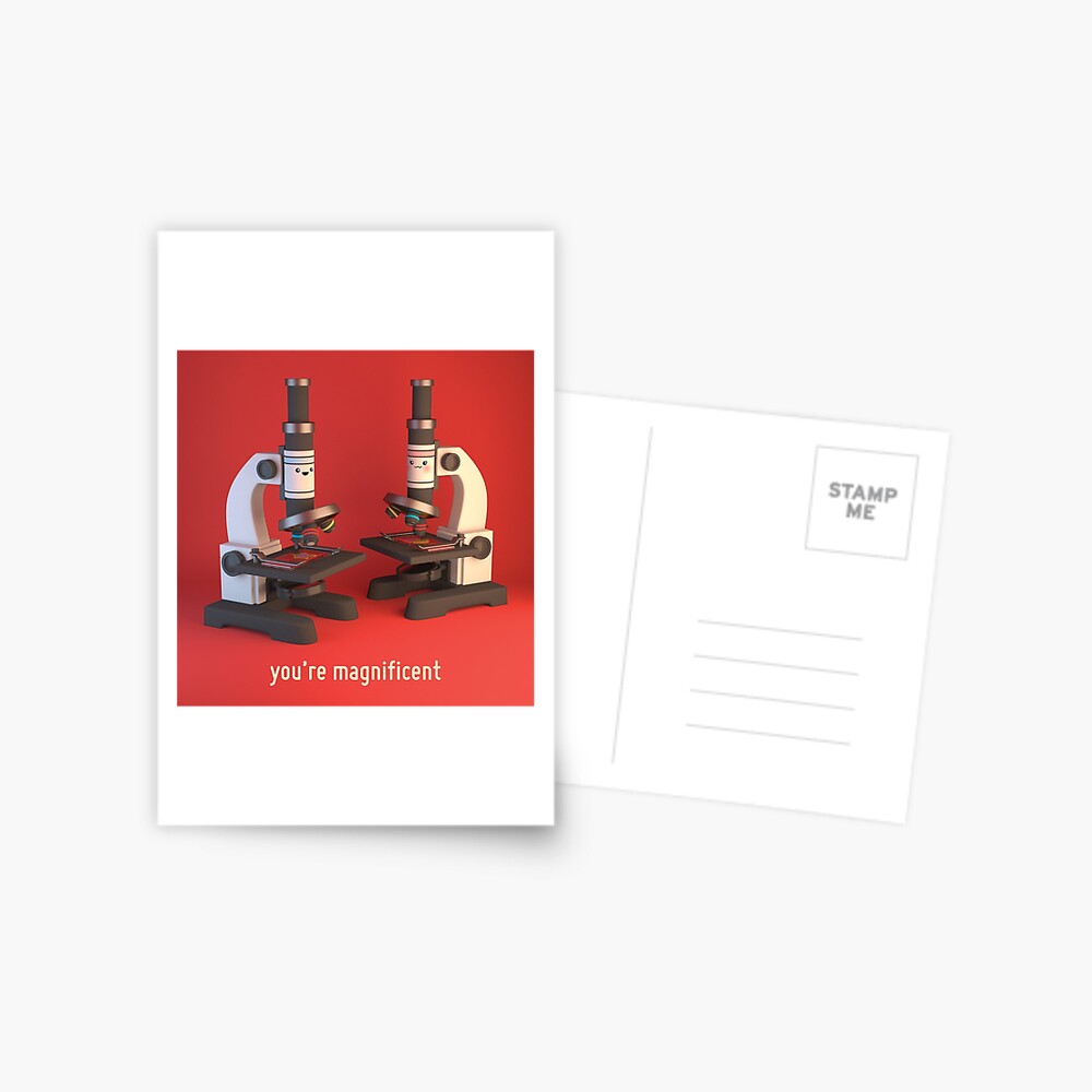 You Re Magnificent Cartoon Microscopes Cute Chemistry Postcard By Chayground Redbubble