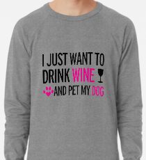 trinken, wein, haustier, hund Leichter Pullover