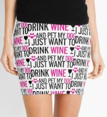 drink, wine, pet, dog Mini Skirt