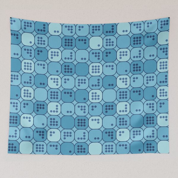 Item preview, Denim Blue Mid Century Modern Sequential Dot Boxes designed and sold by Elsy's Art.