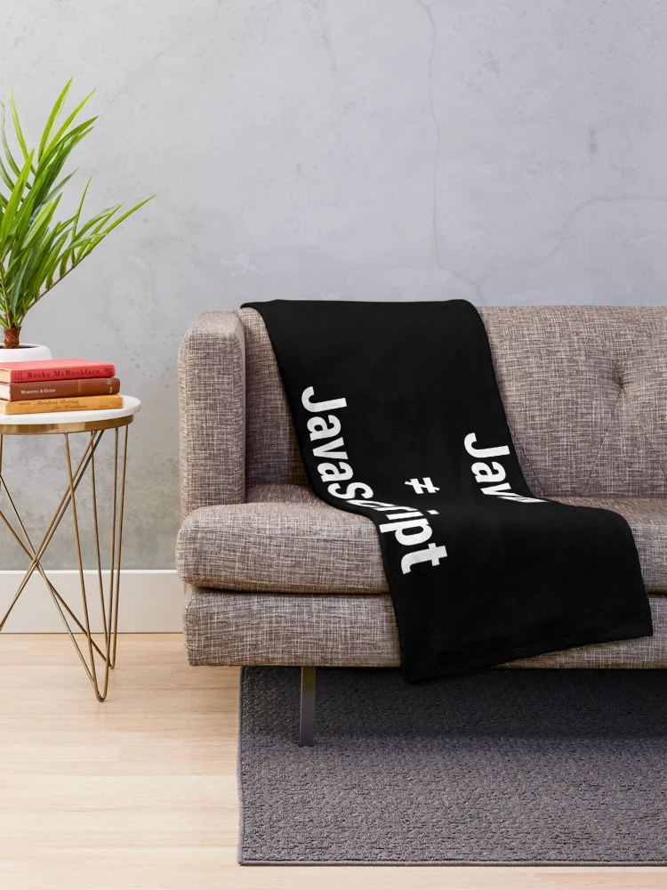 Thumbnail 2 of 6, Throw Blanket, Java is not JavaScript Annoyed Programmer/Developer White Text designed and sold by geeksta.