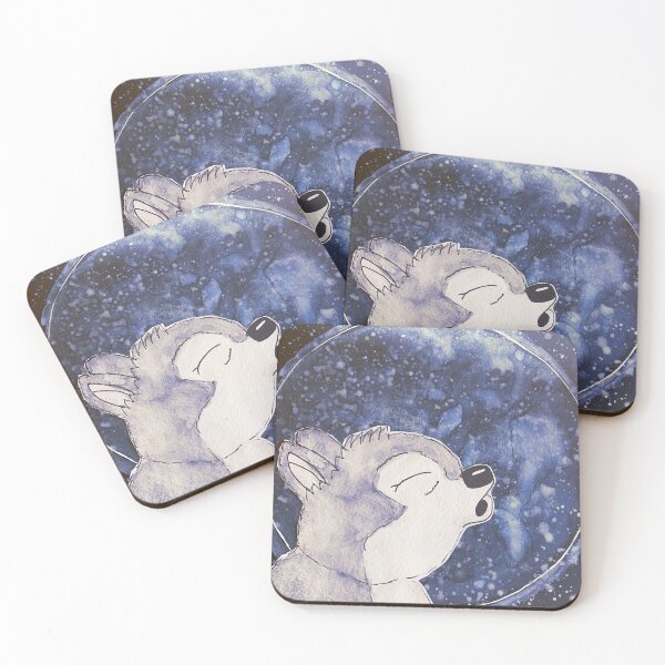 Item preview, Cute Wolf Howling to the Moon designed and sold by TigerLillieArt.