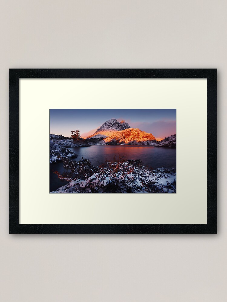 Alternate view of Little Horn in Autumn Snow Twisted Lakes Framed Art Print
