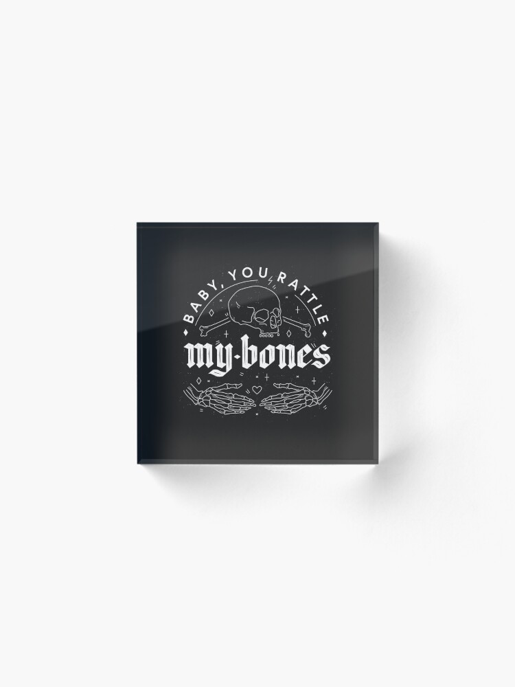 Alternate view of Baby, You Rattle My Bones - Halloween love confession Acrylic Block