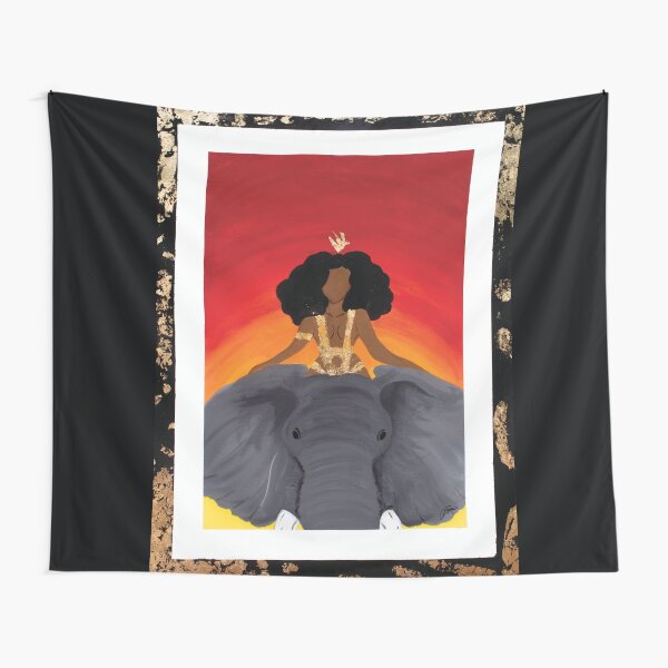 Queen Riding an Elephant Tapestry