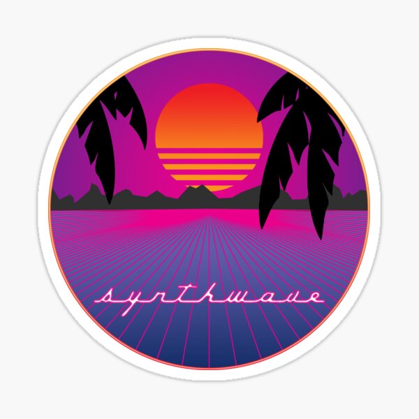 Synthwave Sunset Sticker