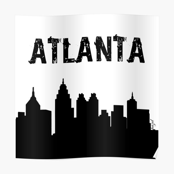 "Atlanta, Skyline, Silhouette, Atlanta Gifts, Atlanta Art