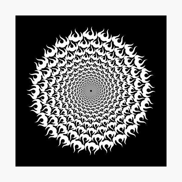 Stoic Fire Vortex Mandala Photographic Print
