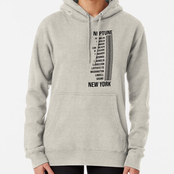 Long Beach NY Boardwalk Street Names Pullover Hoodie