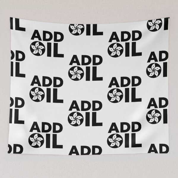 Item preview, Hong Kong Add Oil Protest Design with Hong Kong Flag Black version. designed and sold by Good-Politics.