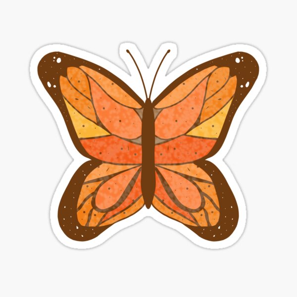 Orange Monarch Butterfly Sticker By Arianna Art Redbubble