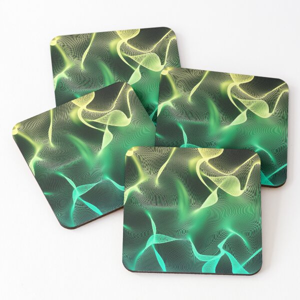 Item preview, Elegant Abstract Waves 2 -Turquoise Green and Yellow- designed and sold by lematworks.