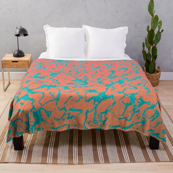 Item preview, Wild Marble 6 - Living Coral and Turquoise designed and sold by lematworks.