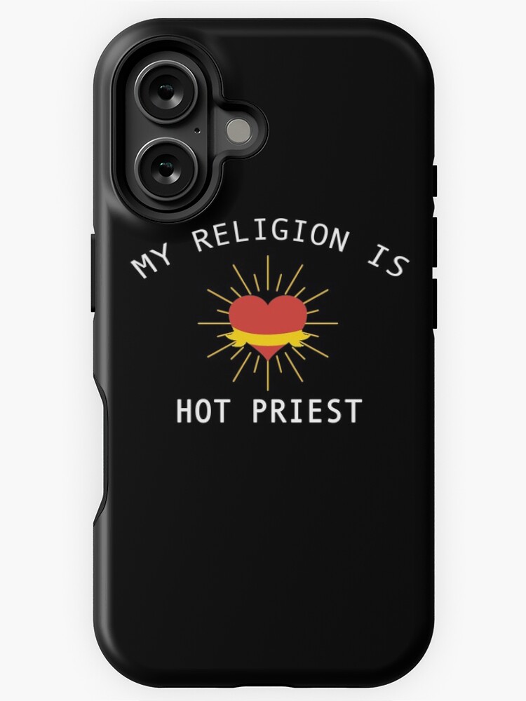 Imagen 1 de 4, Funda de iPhone con la obra Mi religión es el sacerdote ardiente | Regalo de Fleabag | Sagrado Corazón, diseñada y vendida por Nada18.