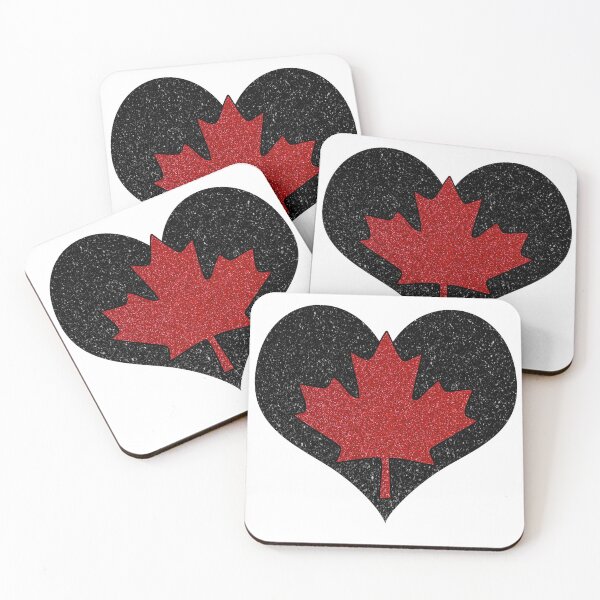 Item preview, Glitter Canada Maple Leaf Heart  designed and sold by artbyomega.