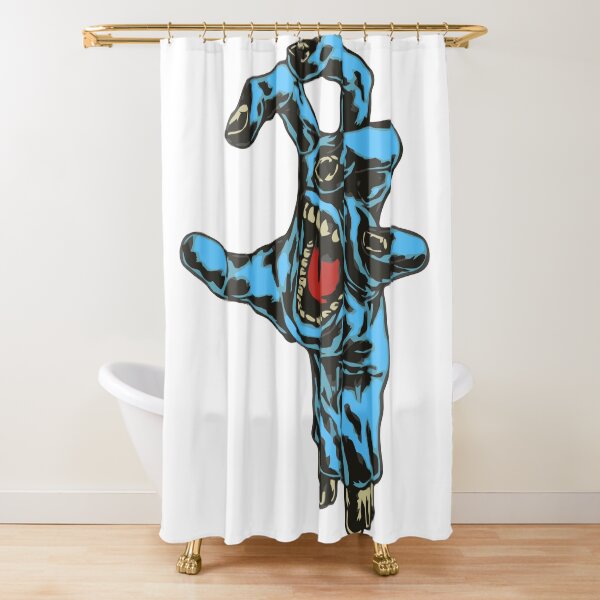 Blue Zombie Hand Shower Curtain