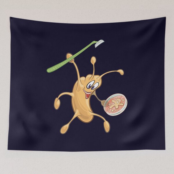 Item preview, Cute Microbiology Cartoon - Bacteria Microbe holding Cell Scraper and Petri Dish Plate with Cell Culture designed and sold by Zit-Zat-Zot.