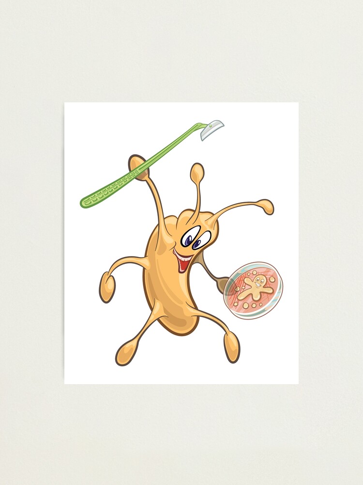 Cute Microbiology Cartoon - Bacteria Microbe holding Cell Scraper and Petri Dish Plate with Cell Culture Cute Microbiology Cartoon - Bacteria Microbe holding Cell Scraper and Petri Dish Plate with Cell Culture