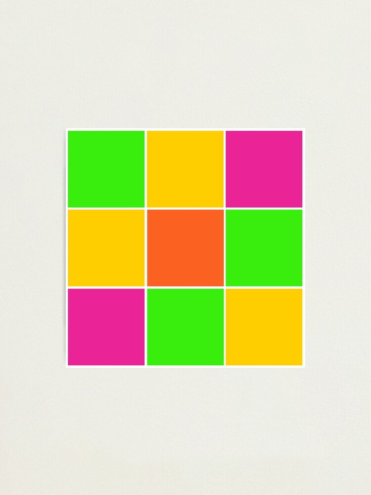 Alternate view of Sprouse inspired color blocks-checkered blocks-pop art Photographic Print