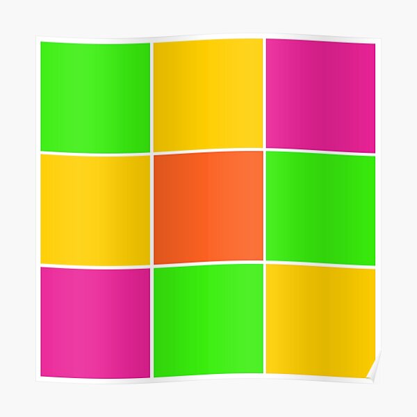 Sprouse inspired color blocks-checkered blocks-pop art Poster