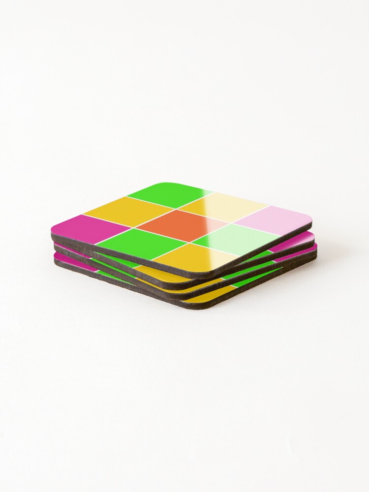 Alternate view of Sprouse inspired color blocks-checkered blocks-pop art Coasters (Set of 4)
