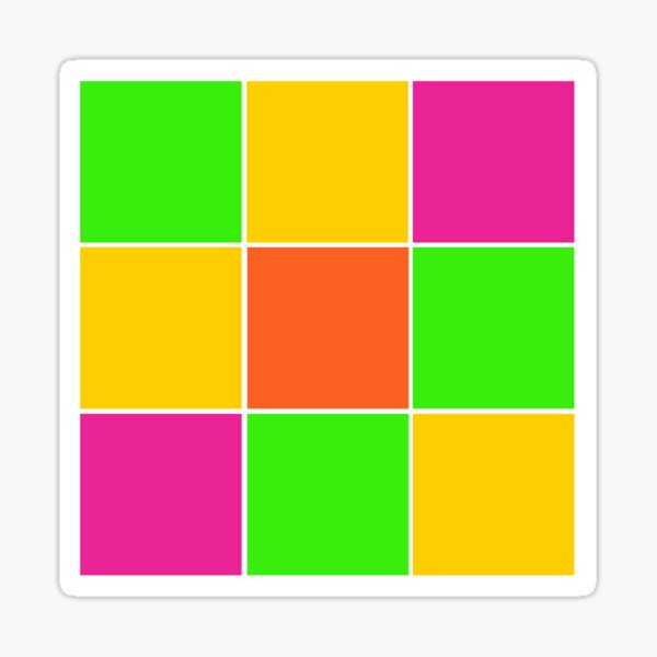 Sprouse inspired color blocks-checkered blocks-pop art Sticker
