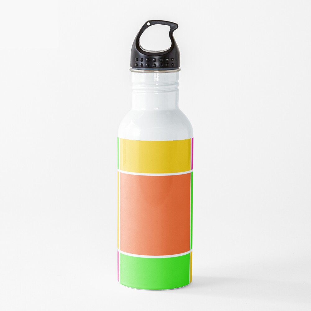 Sprouse inspired color blocks-checkered blocks-pop art Water Bottle