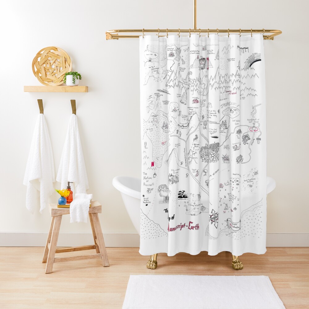 Item preview, Shower Curtain designed and sold by redpenblackpen.