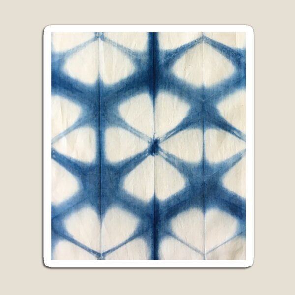 Indigo Dyed Itajime Shibori Magnet