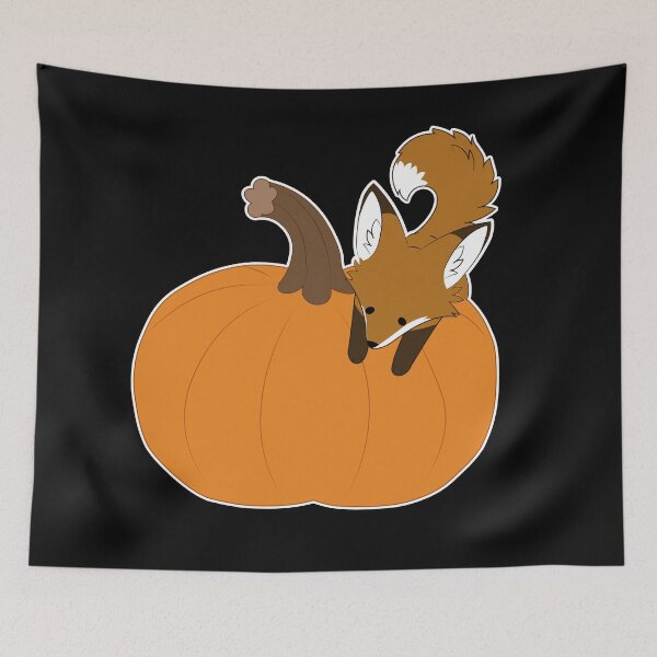 Item preview, Little Fox on a Pumpkin - White Outline designed and sold by storm-fox-art.