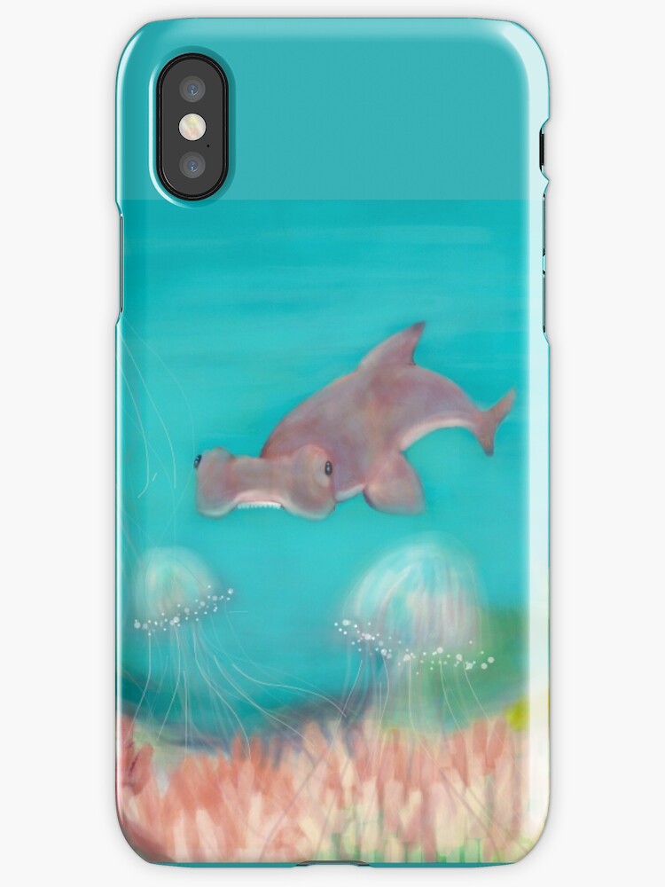 "Hammerhead shark in jellyfish reef" iPhone Cases & Skins by Julie Duczynski Redbubble