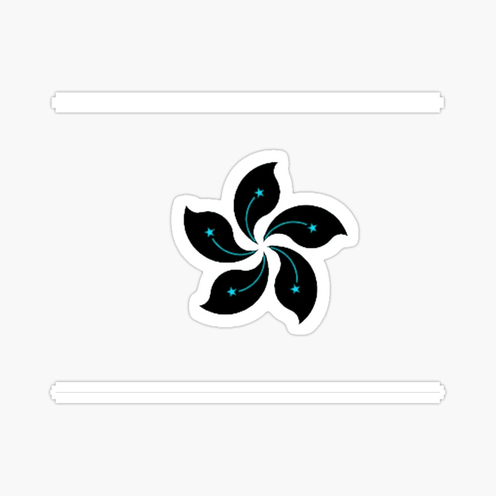Bauhinia flower isolated on white background. Thin line, thick line and  flat icon style. National Hong Kong flower stylized icon for logo, emblem,  business card or other use. Vector illustration. Set. Stock