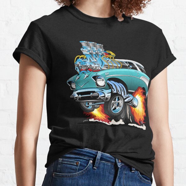 Classic Fifties Hot Rod Muscle Car Cartoon Classic T-Shirt