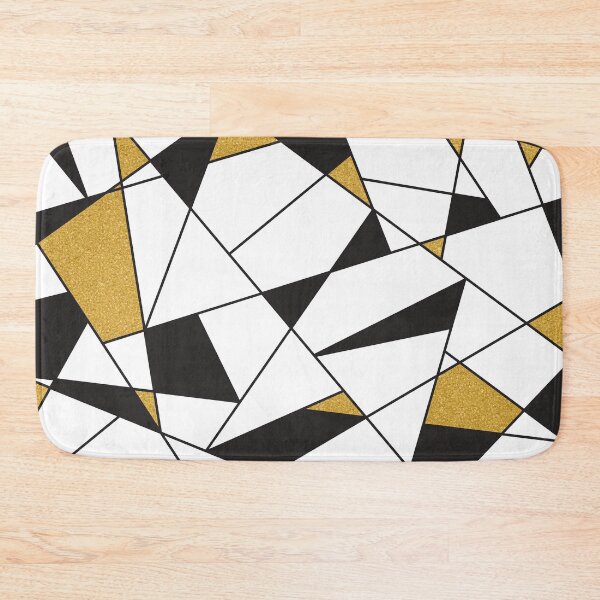 Item preview, Modern Art Geometry -black and white with gold- designed and sold by lematworks.