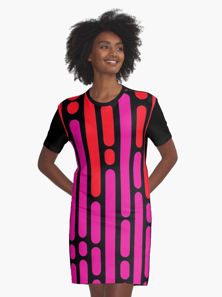 fuchsia pink and black dress